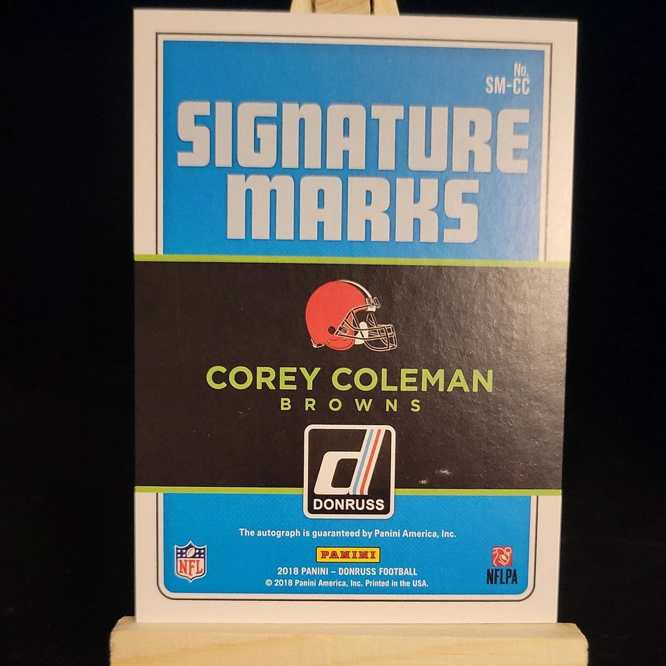 2018 Panini Donruss Signature Marks Corey Coleman #SM-CC Auto - Image 2 of 2