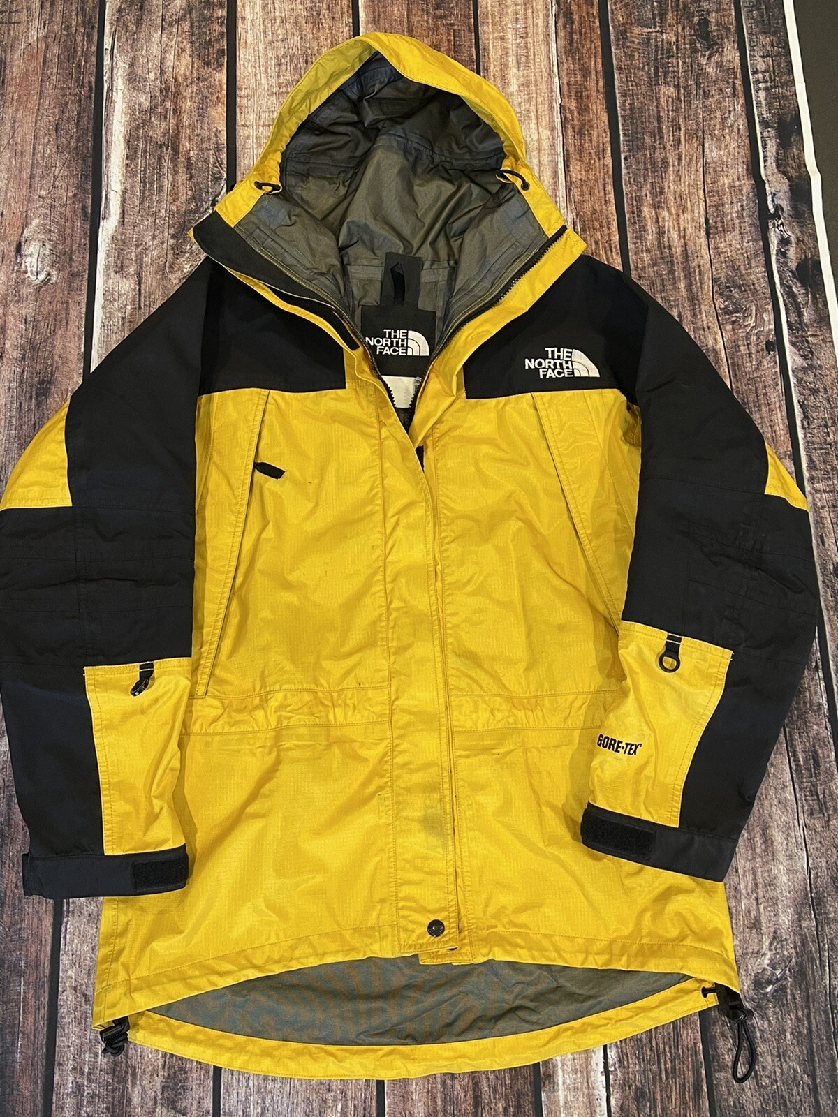 日本製・綿100% 90s NORTH FACE RTGマウンテンジャケットLイエローx