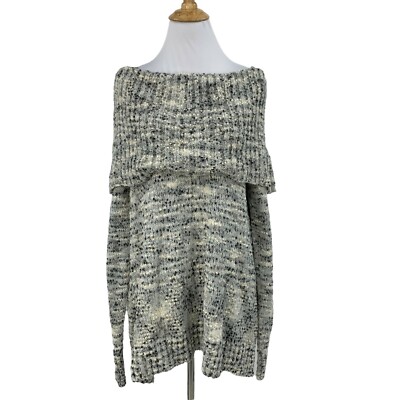 By Design Marilyn Neck Sweater Womens XL Extra Large Marled Knit Side Lace Up