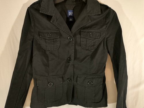 Gap Women's Jacket Black Size 4 Button Up Pockets Casual Classy - Picture 2 of 7