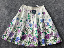 RSVP BY TALBOTS NEW 119 Floral A-Line Midi Skirt Botanical Print 2 Petite