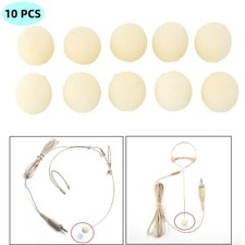 10Pcs Microphone Foam Windscreen Cover for Gaming Headset Headworn Mic Beige