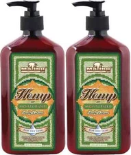 Malibu Tan HEMP BODY LOTION for Dry Skin Hemp Moisturizer, 2-Pack 18 fl oz each