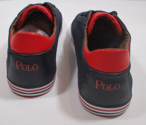 POLO RALPH LAUREN SIZE 16 D BLUE RED MENS CANVAS HARVEY FASHION SNEAKER SHOE - Picture 12 of 18