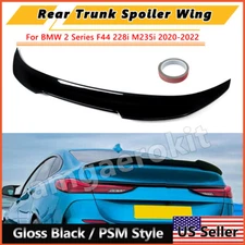For 2020-22 BMW F44 228i M235i Gran Coupe Black PSM Style Highkick Trunk Spoiler