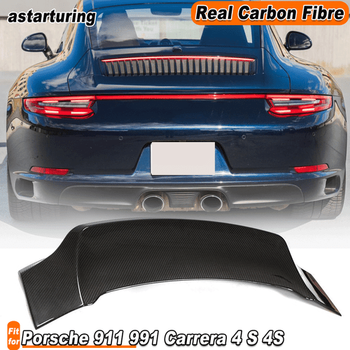 For Porsche 911 991 Carrera 4 S 4S Rear Trunk Wing Boot Spoiler Lip Carbon Fiber - Bild 1 von 12