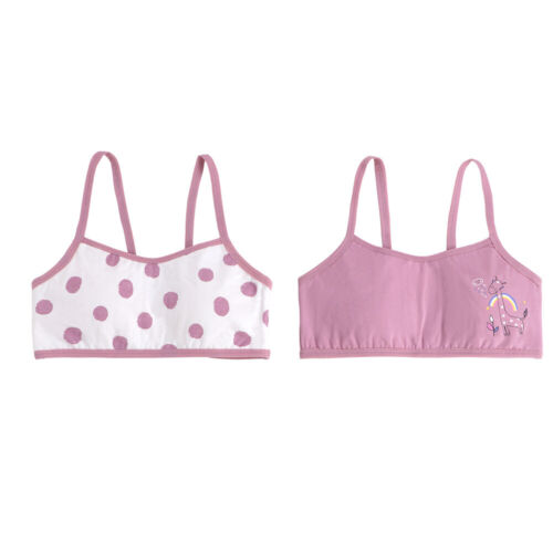 6-Pack Girls' Training Bra Sports Cute Comfort Stretch Cotton Cami Crop Bralette - Picture 4 of 12
