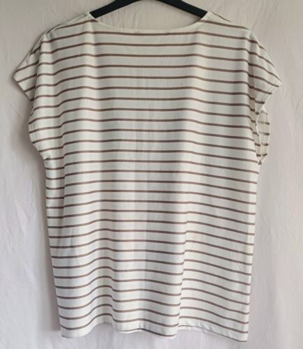 Bon Marche Pale Yellow And Gold Striped Oversized T-shirt- Size 18, Butterfly - Picture 8 of 10