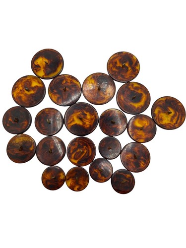 SET OF 21 TORTOISE SHELL BAKELITE BUTTONS. - Picture 2 of 14