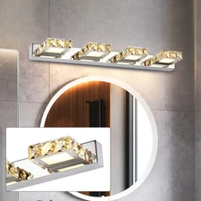 Modern LED Crystal Front Mirror Toilet Wall Lamp Make-up Vanity Light Bathroom