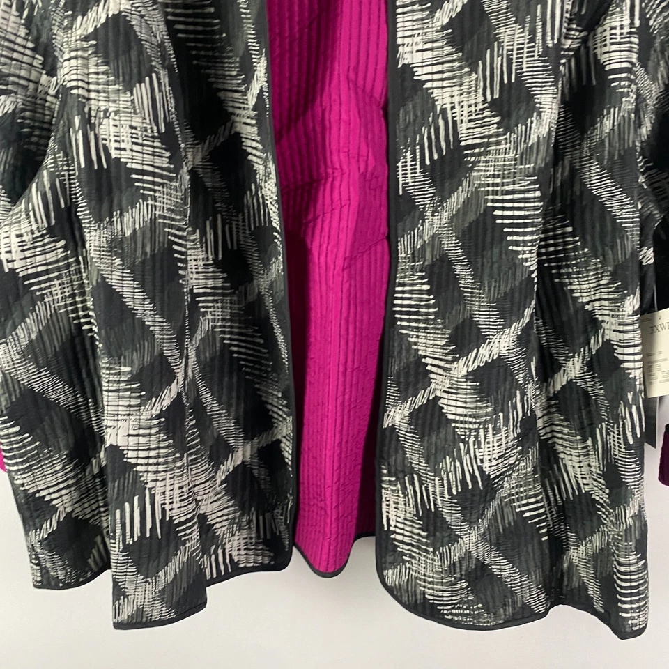 Catherines Reversible Jacket Womens 3XWP Black Gray Pink Lightweight - Image 3 of 4