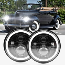 Pair For Ford Deluxe 1939-1951 7 Inch Round Led Headlights Hilo Beam Lamp