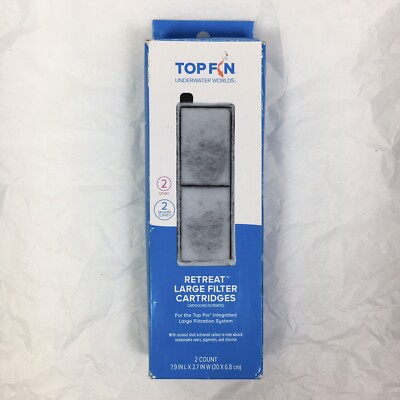 Top Fin Retreat Large Filter Cartridges RF-L   2 Count   Two Month Supply