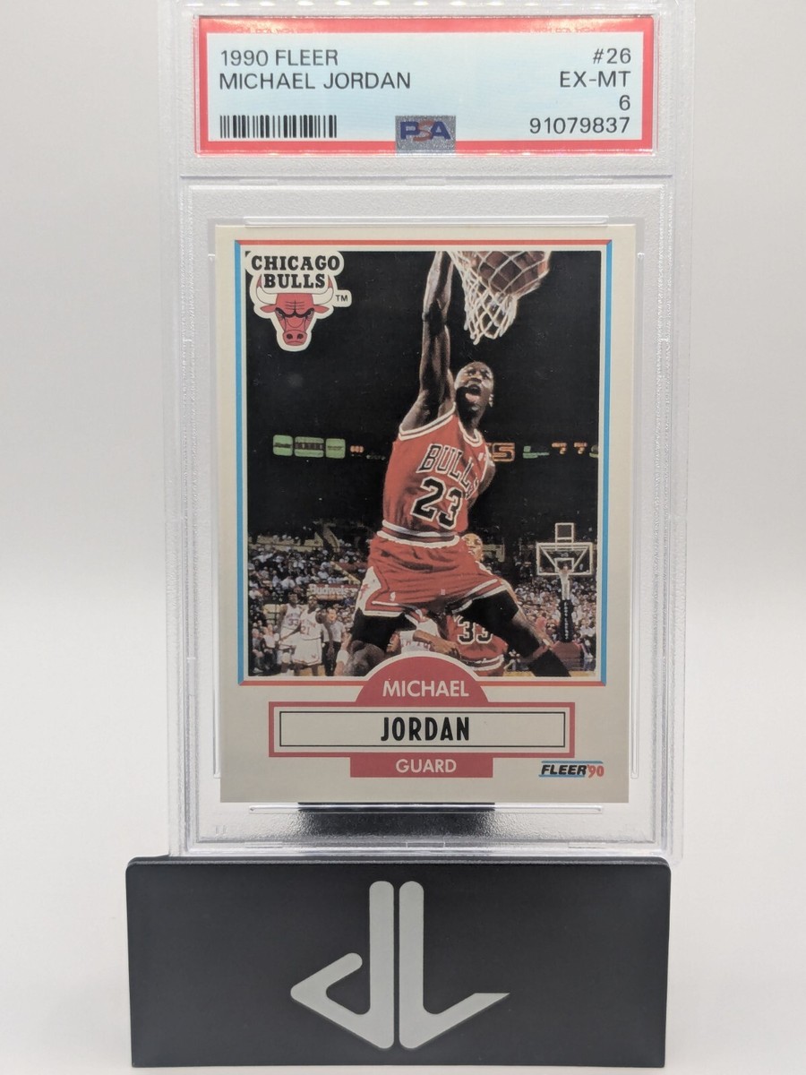⭐️ MICHAEL JORDAN 1990 FLEER #26 PSA EX/MT GRADED CARD HOF