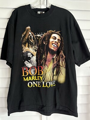 T-Shirt Officiel Bob Marley « One Love » - Portrait Logo - Coupe Classique Homme/Femme - Noir