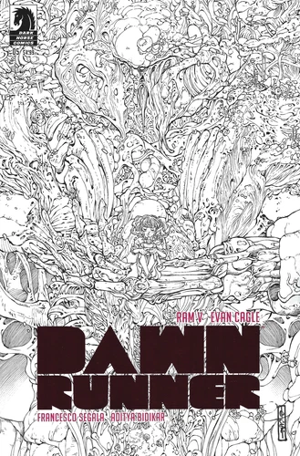 Dawnrunner #5 1:10 Evan Cagle Black & White Foil Variant Dark Horse 2024