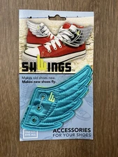 Teal Blue-Green SHWINGS Wings Shoes Accessory Charm Lace-Up *Discontinued* Foil