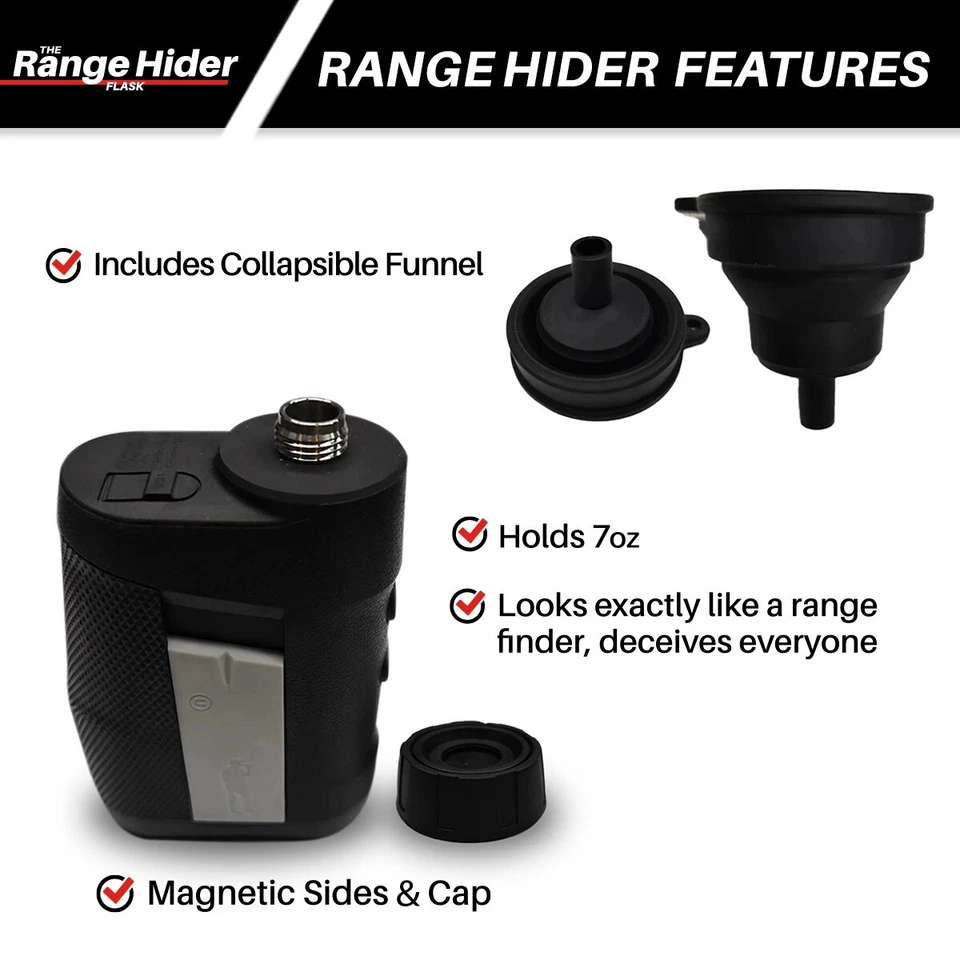 Frasco de golf magnético oculto telémetro - 8 oz, imanes para carrito, embudo incluido Foto 3 de 4