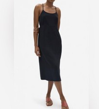 Everlane Black The Japanese GoWeave Cross-Back Slip Dress Size 4 NWT