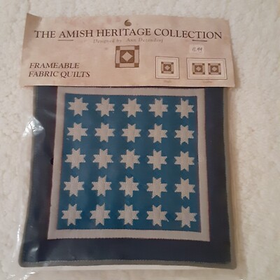 Amish Heritage Collection Willitts  1996 Frameable Fabric Quilt 8 Point Star
