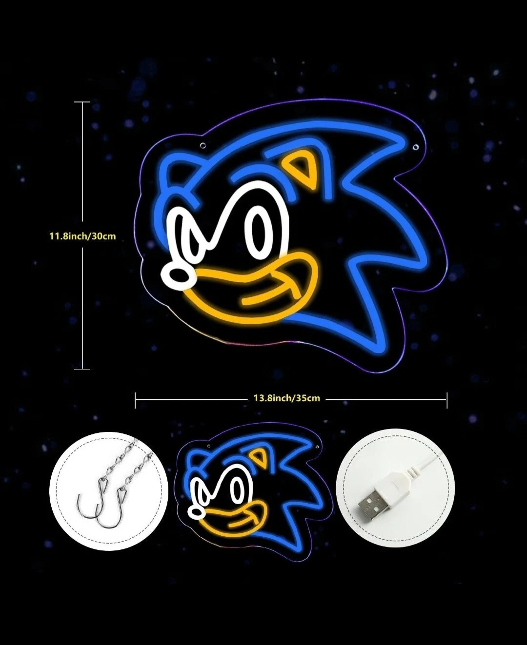 Sonic The Hedgehog Neon Sign