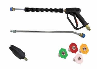 PWPUK Pressure Washer Quick Release Gun/Lance Set M22M Wash/Turbo Nozzle Size 03