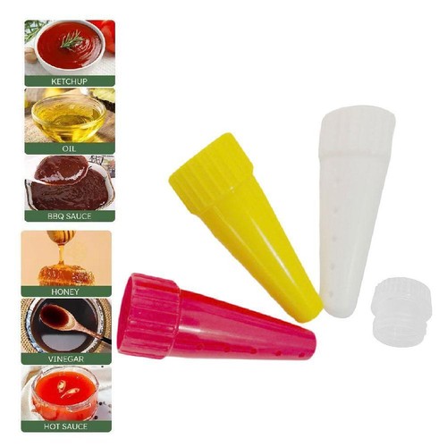 3 piezas de salsa para barbacoa punta de tubería salsa reutilizable rociante grado ensalada aderezo comida K7T0 - Imagen 5 de 10