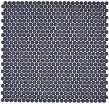 Glasmosaikfliese Knopf Schwarz glänzend/matt Wand 140-0311_f |10 Mosaikmatten