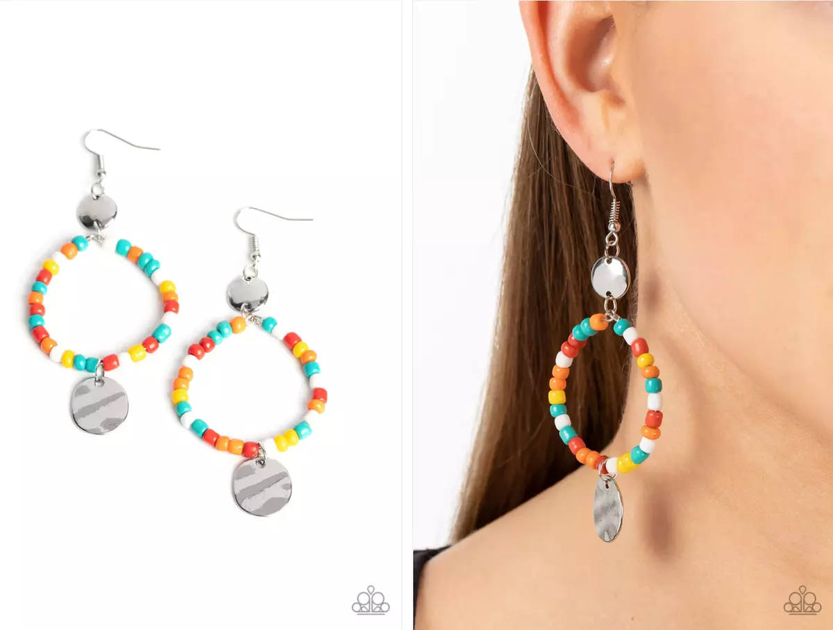 Paparazzi Jewelry Cayman Catch Orange Multi Earrings NEW eBay