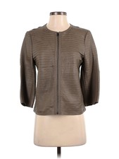 E3 By Etcetera Women Brown Leather Jacket 4