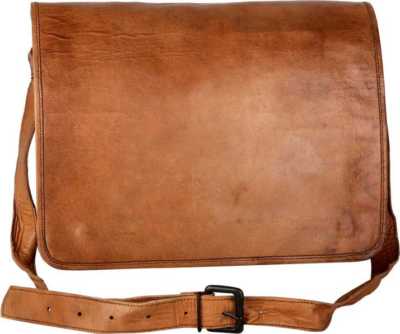 New Men's Vintage Sturdy Leather Satchel Full Flap Messenger Laptop Shoulder Bag