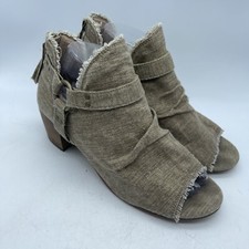 Stivaletti Very G tessuto marrone zip posteriore punta aperta misura 9,5