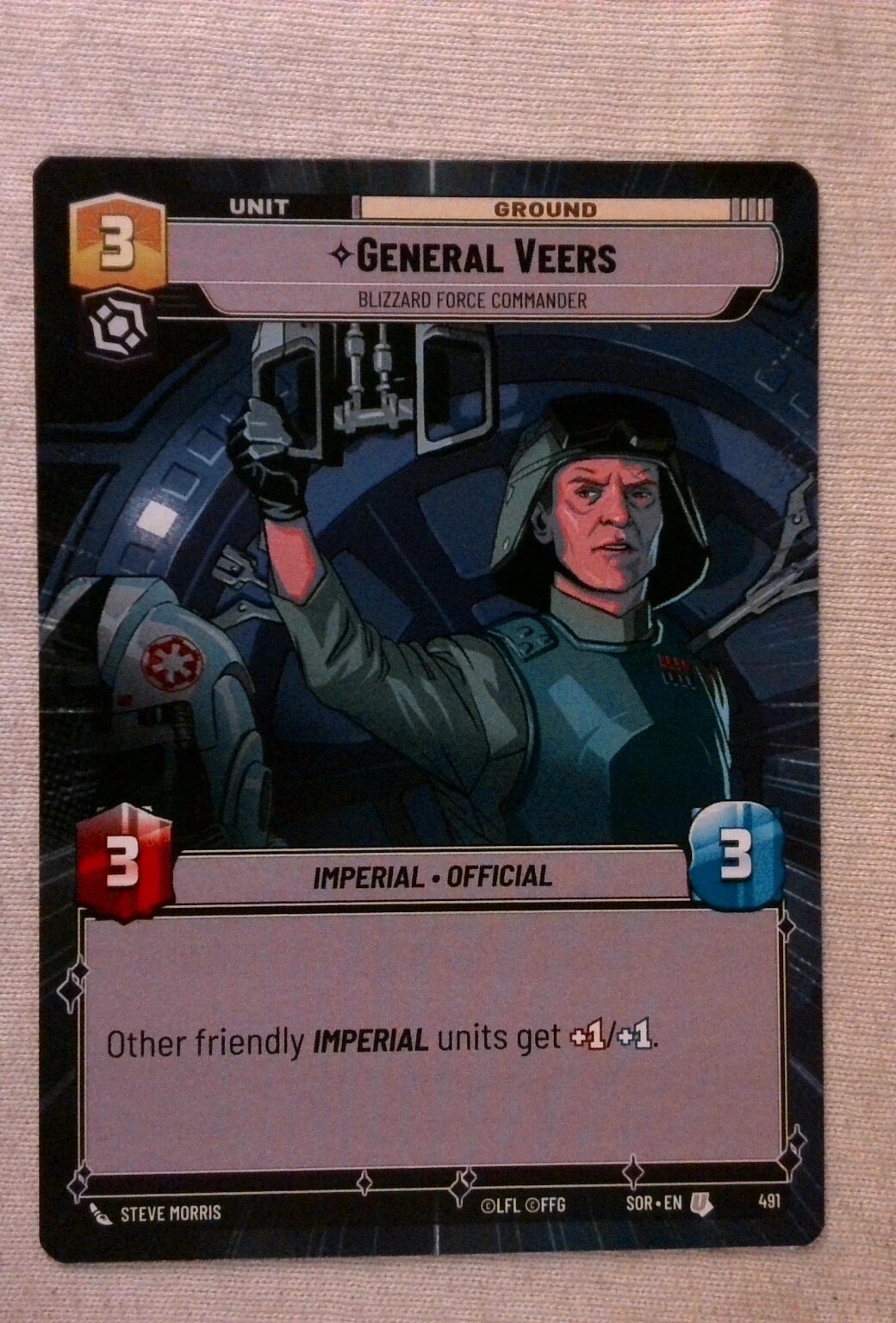 General Veers Hyperspace, Star Wars Unlimited:  SOR, Ungraded, NM Condition