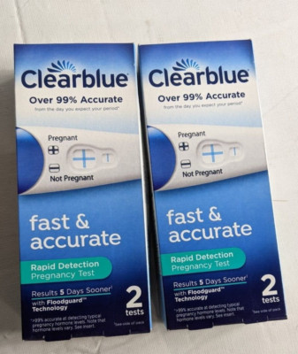 *2-Pack, 4 Tests* Clearblue Fast & Accurate Rapid Detect Pregnancy Test