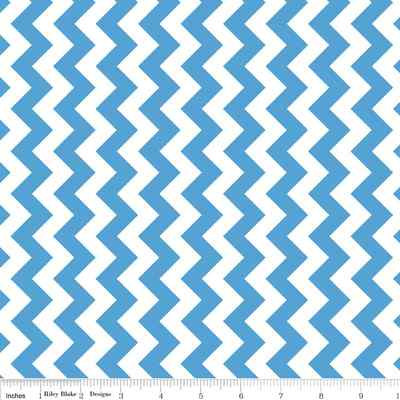 Chevron Medium Blue Small, RBD Designers, Riley Blake, 1/2 yd 57/58'' wide fabric