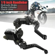 Universal 7/8'' Motorcycle CNC Brake Clutch Master Cylinder Reservoir Lever Set
