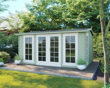 Gartenhaus Freiburg Holzhaus Blockhaus Laube 4,5x3,5m 28mm