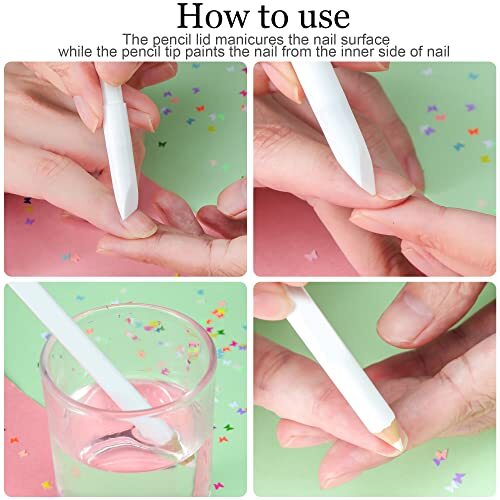 2 Pieces White Nail Pencil Nail Whitener Nail Whitening Pencil under