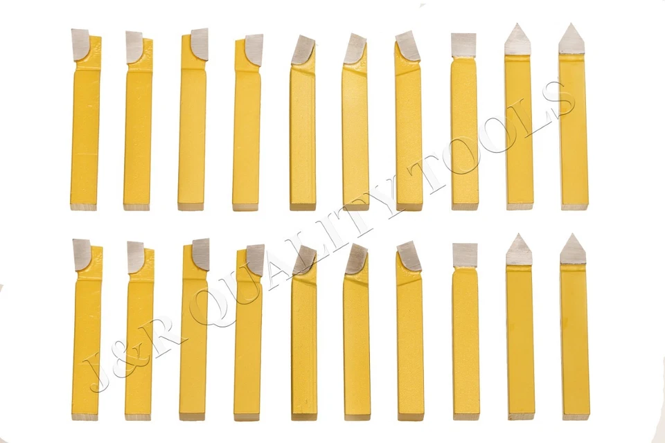 20PC 3/8" CARBIDE TIP TIPPED CUTTER TOOL BIT CUTTING SET FOR METAL LATHE TOOLING - Image 1 of 1