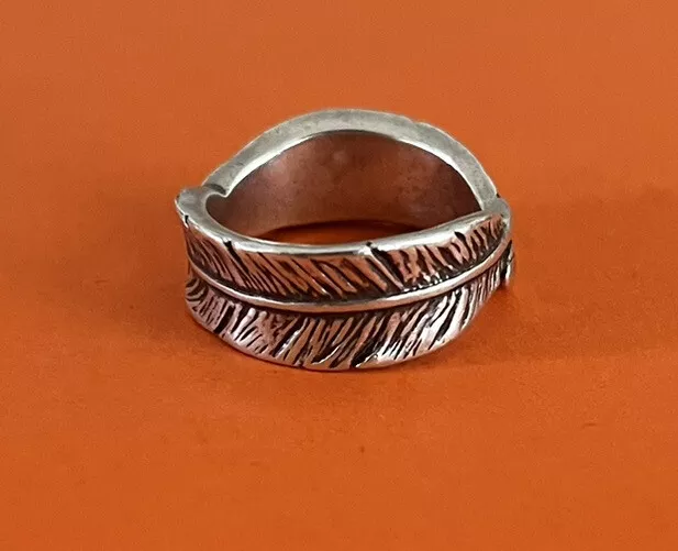 James Avery Retired Sterling Silver Feather Ring Size 7