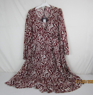 Ava & Viv Women's Plus Size Burgundy Swirl Dress Size 3X