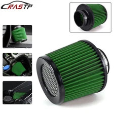 High Flow Inlet Cold Air Intake Cone Replacement Dry Air Filter Green 3" 76mm