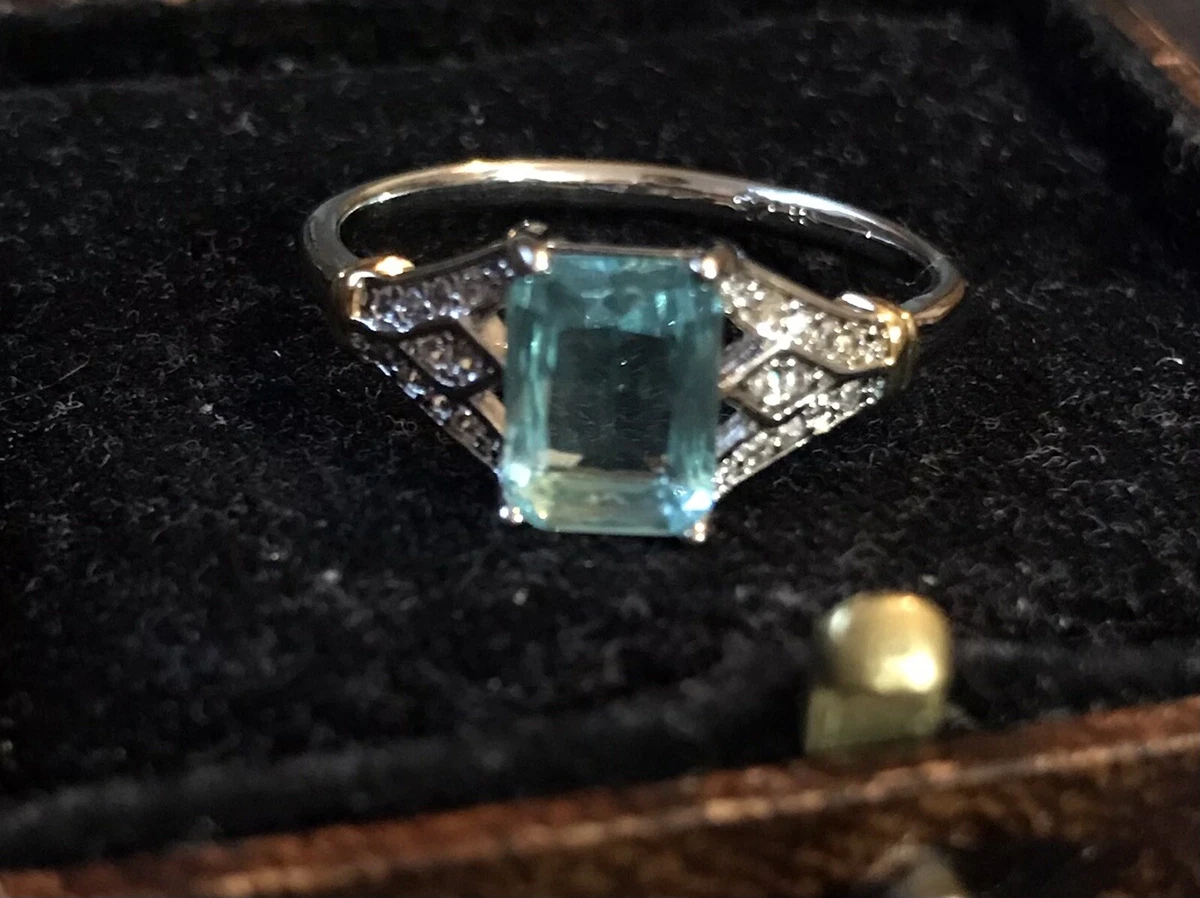 Vintage aquamarine rings ebay sale