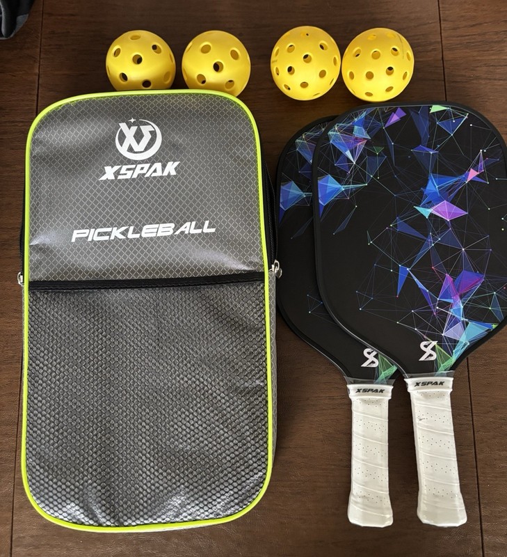 Xspak PP Core & Fiber Glass Starry Night (RARE) Pickleball Paddle Set w/ Case