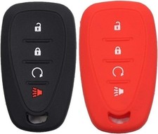 2pcs 4 Buttons Black Smart Key Fob Silicone Rubber Case Cove Color: 2pcs black