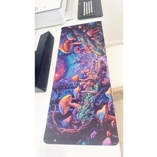 Psychedelic Trippy Mushroom Forest Large Gaming Mouse Pad 31"x11.5" Non-Slip