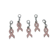 Breast Cancer Charm 5 With Lobster Clip Jewelry Making DIY Craft Pendant Bulk