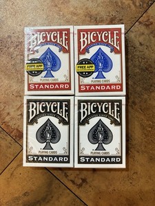 4 Decks Of Bicycle Standard Poker Playing Cards. Red And Blue