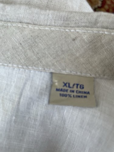 Men’s Tommy Bahama Taupe Beige Linen Shirt Short Sleeves XL - Picture 8 of 8