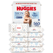 Skin Essentials Baby Wipes, 99 Water, 10 Packs, 560 Wipes